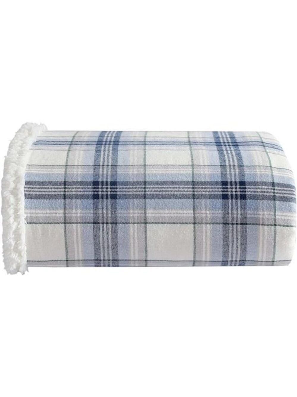 Super Soft Blanket Reversible Sherpa Fleece Throw Blanket Couch Bed Lounging Blu